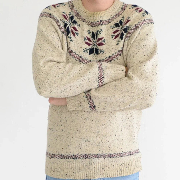 Vintage Northern Reflections Cream Crewneck  Knit Sweater - Picture 3 of 13